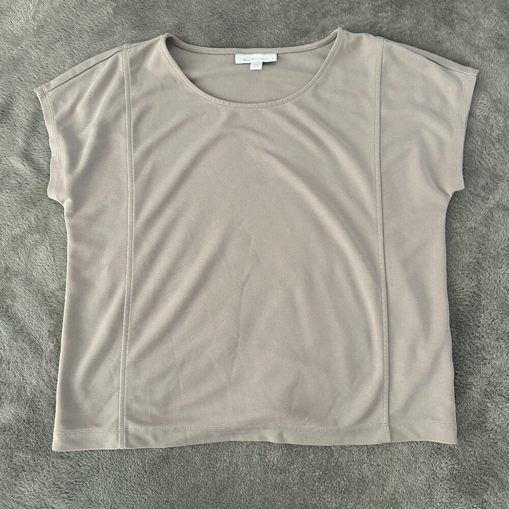 J. Jill Pure Jill Stone Washed Tencel Beige Shirt Blouse Small Petite SP